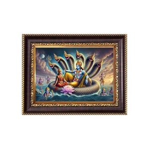 Lord Vishnu and Mata Lakshmi in Sheshnag Digital Print Photo 6.7x8.7 inches - Vibrant Religious Wall Art for Home, Office and Temple Decor. Lord Vishnu and Mata Lakshmi in Sheshnag Digital Print Photo 6.7x8.7 inches - Vibrant Religious Wall Art for Home, Office and Temple Decor.