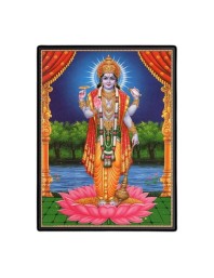 Lord Vishnu Laminated Photo - 9x11 Inches, Divine Blessings for Home & Office and Temple Decoration