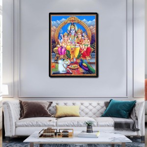 Shiva Family Laminated Photo - 5x7 Inches, Divine Blessings for Home & Office and Temple Decoration Shiva Family Laminated Photo - 5x7 Inches, Divine Blessings for Home & Office and Temple Decoration