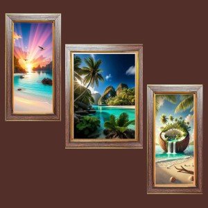 3-Pack The Magic of Sunsets Photo Frames - 2 Pieces 10x17 Inch & 1 Piece 14x17 Inch - Rustic Wall Art for Home & Office Decor - Botanical Wall Hanging for Living Room, Bedroom, or Workspace