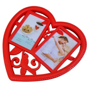 HiTechMart Romantic Red Heart-Shaped Double Photo Frame – Love-Themed Home Décor, 4x6 Inches (10x15cm) – Perfect for Couples, Weddings, Anniversaries & Valentine’s Day Gift