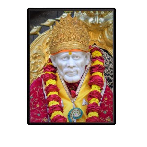Sai Baba Laminated Photo - 5x7 Inches, Divine Blessings for Home & Office and Temple Decoration