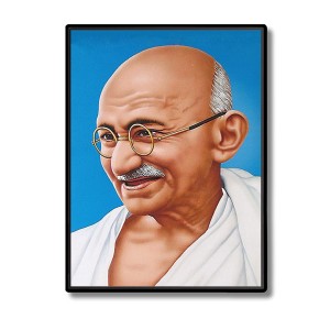 Mahatma Gandhi Laminated Photo (11x13 Inches Without glass) Divine Blessings for Table and Walls,Home & Office and Temple Decoration