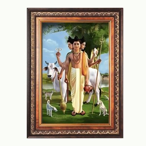 Sri Dattatreya Swami Color Photo 8x12 Inch - Vibrant Religious Wall Art for Home or Office Decor. Sri Dattatreya Swami Color Photo 8x12 Inch - Vibrant Religious Wall Art for Home or Office Decor.