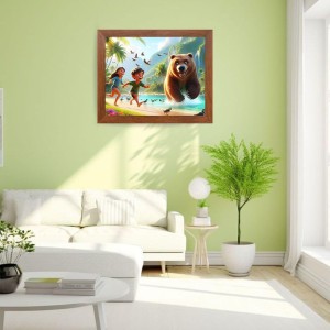 AI Funny Polar bear with kid Art Picture for Kids - 16x20 inches, Brown Color - Perfect Wall Decor for Children's Room AI Funny Polar bear with kid Art Picture for Kids - 16x20 inches, Brown Color - Perfect Wall Decor for Children's Room