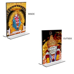 Sai Baba Acrylic T-Style Photo Stand, Compact and Stylish Spiritual Display, easily change 2 photos (Pack of 1) Sai Baba Acrylic T-Style Photo Stand, Compact and Stylish Spiritual Display, easily change 2 photos (Pack of 1)