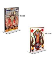 Debi Kali & Dakshineswar Kali Acrylic T-Style Photo Stand - 11x13 Inches, Compact and Stylish Spiritual Display, easily change 2 photos (Pack of 1)