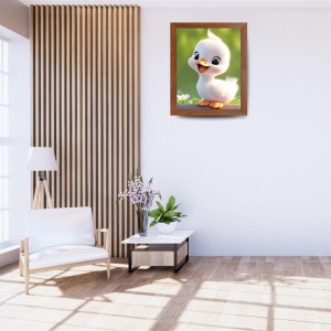 AI Funny Cute Duck Art Picture for Kids - 10x14 inches, Brown Color - Perfect Wall Decor for Children's Room