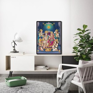 Ram Darbar Laminated Photo - 5x7 Inches, Divine Blessings for Home & Office and Temple Decoration Ram Darbar Laminated Photo - 5x7 Inches, Divine Blessings for Home & Office and Temple Decoration