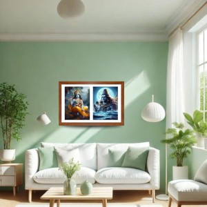 Lord krsihna and lord shiva Photo Frame - 13x17Inches - Spiritual Artwork for Home Decor, Puja Room and Office Decoration Lord krsihna and lord shiva Photo Frame - 13x17Inches - Spiritual Artwork for Home Decor, Puja Room and Office Decoration