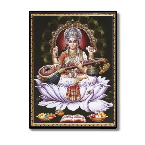 Saraswati Laminated Photo - 5x7 Inches, Divine Blessings for Home & Office and Temple Decoration Saraswati Laminated Photo - 5x7 Inches, Divine Blessings for Home & Office and Temple Decoration