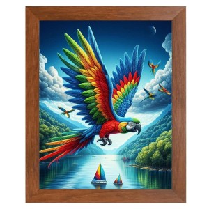 AI Funny Bird Art Picture for Kids - 10x14 inches, Brown Color - Perfect Wall Decor for Children's Room