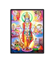 Vishnu Avatar Laminated Photo - 5x7 Inches, Divine Blessings for Home & Office and Temple Decoration