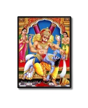 Narasimha Laminated Photo - 9x11 Inches, Divine Blessings for Home & Office and Temple Decoration