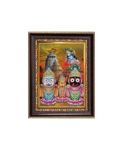 Sri Jagannath, Sri Balaram, Subhadra Digital Print Photo 6.7x8.7 inches - Vibrant Religious Wall Art for Home or Office Decor.