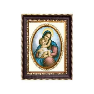 Mother Mary and Baby Jesus Digital Print Photo 6.7x8.7 inches - Vibrant Religious Wall Art for Home, Office and Temple Decor.