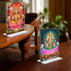 Debi Lakshmi Acrylic T-Style Photo Stand - 9x11 Inches, Compact and Stylish Spiritual Display, easily change 2 photos (Pack of 1) Debi Lakshmi Acrylic T-Style Photo Stand - 9x11 Inches, Compact and Stylish Spiritual Display, easily change 2 photos (Pack of 1)