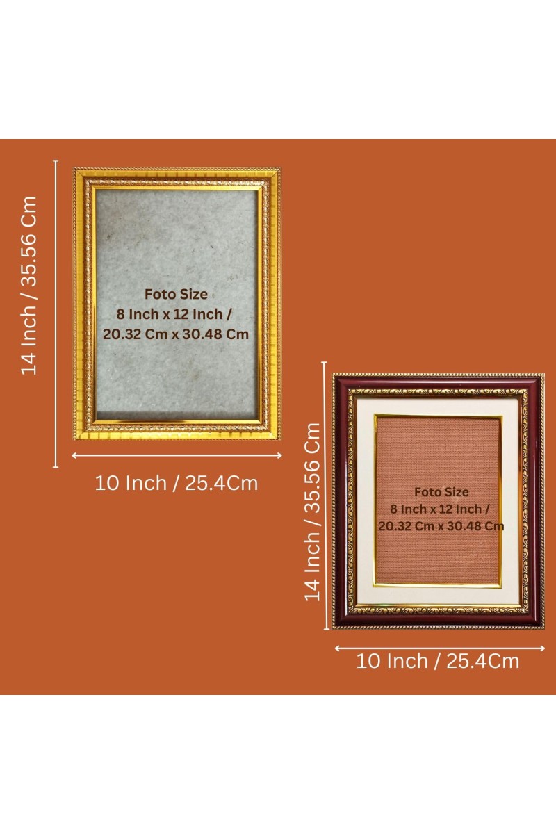 The Chottanikkara Temple Photo Frame - 10x14 Inches, Brown Wooden Frame for Home, Office & Temple Decoration