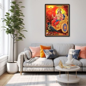 Shani Dev Laminated Photo - 5x7 Inches, Divine Blessings for Home & Office and Temple Decoration Shani Dev Laminated Photo - 5x7 Inches, Divine Blessings for Home & Office and Temple Decoration