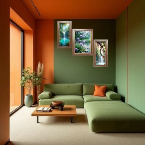 3-Pack Majestic nature Photo Frames - 2 Pieces 8x15 Inch & 1 Piece 12x15 Inch - Rustic Wall Art for Home & Office Decor - Botanical Wall Hanging for Living Room, Bedroom, or Workspace