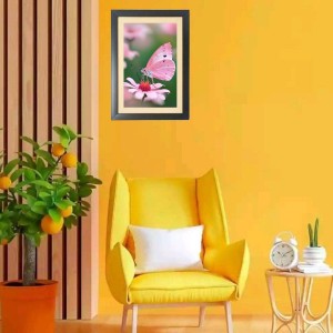The pink color butterfly Black Photo Frame Funny Animal and Bird Cartoon Art The pink color butterfly Black Photo Frame Funny Animal and Bird Cartoon Art