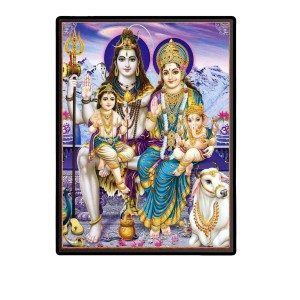 Shiva Family Laminated Photo - 5x7 Inches, Divine Blessings for Home & Office and Temple Decoration Shiva Family Laminated Photo - 5x7 Inches, Divine Blessings for Home & Office and Temple Decoration