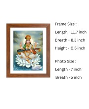 Colored Photo of Goddess Maa Saraswati | Divine Saraswati Wall Art | Ideal for Home and Temple Decoration | Ideal for Puja room