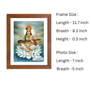 Colored Photo of Goddess Maa Saraswati | Divine Saraswati Wall Art | Ideal for Home and Temple Decoration | Ideal for Puja room Colored Photo of Goddess Maa Saraswati | Divine Saraswati Wall Art | Ideal for Home and Temple Decoration | Ideal for Puja room