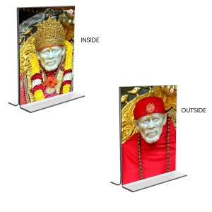 Sai Baba Acrylic T-Style Photo Stand, Compact and Stylish Spiritual Display, easily change 2 photos (Pack of 1) Sai Baba Acrylic T-Style Photo Stand, Compact and Stylish Spiritual Display, easily change 2 photos (Pack of 1)