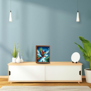 AI Funny Bird Art Picture for Kids - 10x14 inches, Brown Color - Perfect Wall Decor for Children's Room