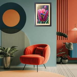 The colorful birds in the flower bud Black Photo Frame Funny Animal and Bird Cartoon Art The colorful birds in the flower bud Black Photo Frame Funny Animal and Bird Cartoon Art