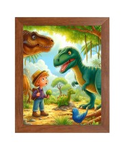 AI Funny Dinosaurs with kid Art Picture for Kids - 12x16 inches, Brown Color - Perfect Wall Decor for Children's Room AI Funny Dinosaurs with kid Art Picture for Kids - 12x16 inches, Brown Color - Perfect Wall Decor for Children's Room