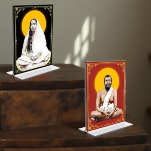 Sri Ramakrishna Paramhansa & Sarada Debi Acrylic T-Style Photo Stand, Compact and Stylish Spiritual Display, easily change 2 photos (Pack of 1) Sri Ramakrishna Paramhansa & Sarada Debi Acrylic T-Style Photo Stand, Compact and Stylish Spiritual Display, easily change 2 photos (Pack of 1)