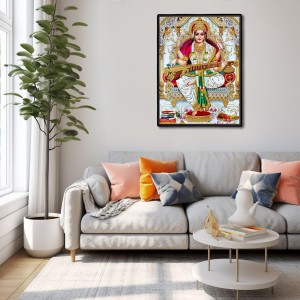 Saraswati Laminated Photo - 5x7 Inches, Divine Blessings for Home & Office and Temple Decoration
