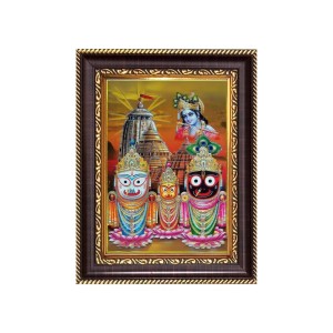 Sri Jagannath, Subhadra Balaram Digital Print Photo 6.7x8.7 inches - Vibrant Religious Wall Art for Home, Office and Temple Decor.