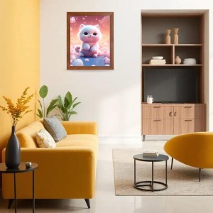 AI Funny Cute Cat Art Picture for Kids - 10x14 inches, Brown Color - Perfect Wall Decor for Children's Room AI Funny Cute Cat Art Picture for Kids - 10x14 inches, Brown Color - Perfect Wall Decor for Children's Room