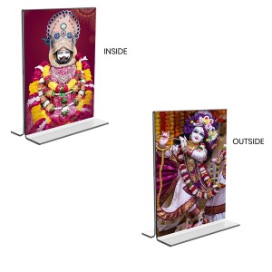 Lord Khatu shyam & Sri Krishna Acrylic T-Style Photo Stand, Compact and Stylish Spiritual Display, easily change 2 photos (Pack of 1) Lord Khatu shyam & Sri Krishna Acrylic T-Style Photo Stand, Compact and Stylish Spiritual Display, easily change 2 photos (Pack of 1)