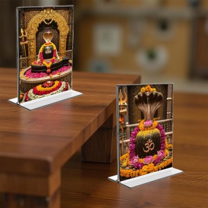 Lord Shiva Lingam Acrylic T-Style Photo Stand - 11x13 Inches, Compact and Stylish Spiritual Display, easily change 2 photos (Pack of 1) Lord Shiva Lingam Acrylic T-Style Photo Stand - 11x13 Inches, Compact and Stylish Spiritual Display, easily change 2 photos (Pack of 1)