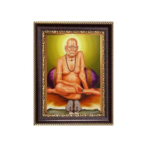 Shri Swami Samarth Digital Print Photo 6.7x8.7 inches - Vibrant Religious Wall Art for Home or Office Decor.