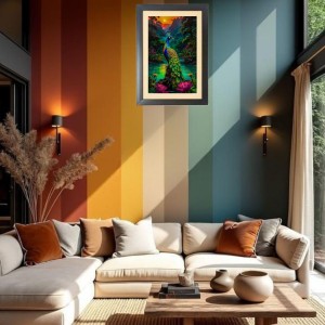 The colorful peacock Black Photo Frame Funny Animal and Bird Cartoon Art The colorful peacock Black Photo Frame Funny Animal and Bird Cartoon Art