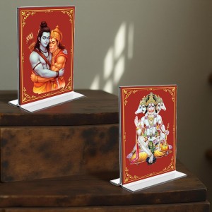 Sri Ram & cHanuman Acrylic T-Style Photo Stand, Compact and Stylish Spiritual Display, easily change 2 photos (Pack of 1) Sri Ram & cHanuman Acrylic T-Style Photo Stand, Compact and Stylish Spiritual Display, easily change 2 photos (Pack of 1)