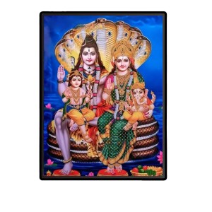 Shiva Family Laminated Photo - 5x7 Inches, Divine Blessings for Home & Office and Temple Decoration Shiva Family Laminated Photo - 5x7 Inches, Divine Blessings for Home & Office and Temple Decoration