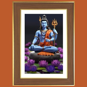 Mahadev Shankara Photo Frame - 10x14 Inches, Brown Wooden Frame for Home, Office & Temple Decoration Mahadev Shankara Photo Frame - 10x14 Inches, Brown Wooden Frame for Home, Office & Temple Decoration