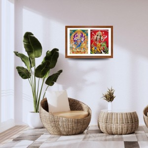 Maa durga and Goddess Kali Killing Bhairwa with His Liona killing Han Photo Frame - 13x17Inches - Spiritual Artwork for Home Decor, Puja Room and Office Decoration Maa durga and Goddess Kali Killing Bhairwa with His Liona killing Han Photo Frame - 13x17Inches - Spiritual Artwork for Home Decor, Puja Room and Office Decoration