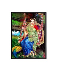 Radha Laminated Photo - 5x7 Inches, Divine Blessings for Home & Office and Temple Decoration