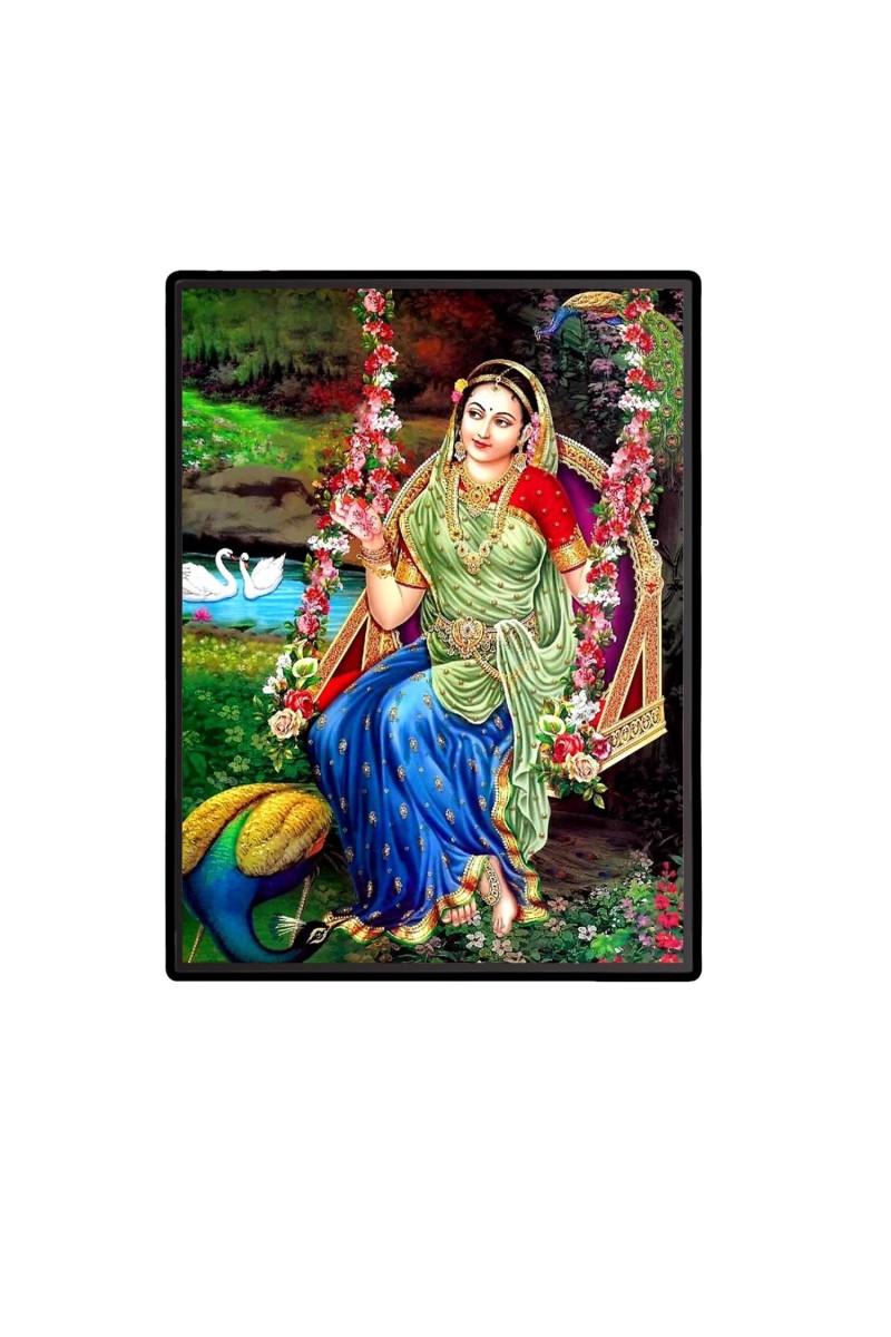 Radha Laminated Photo - 5x7 Inches, Divine Blessings for Home & Office and Temple Decoration