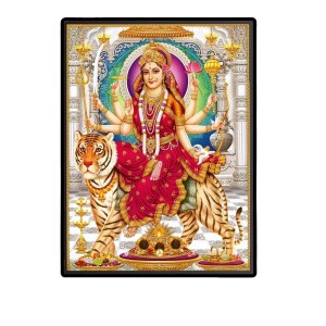 Maa Durga Laminated Photo (11x13 Inches Without glass) Divine Blessings for Table and Walls,Home & Office and Temple Decoration