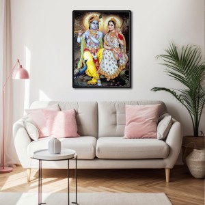 Radha Krishna Laminated Photo - 5x7 Inches, Divine Blessings for Home & Office and Temple Decoration