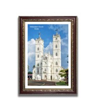 Vallarpadam Church Church Photo Frame, 10x14 Inches Beautiful Elegant Framed Wall Art of Iconic Cathedral