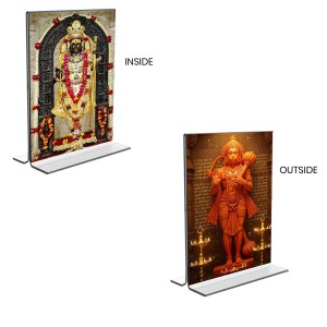 Sri Ram Lalla & Sri Hanuman Acrylic T-Style Photo Stand - 5x7 Inches, Compact and Stylish Spiritual Display, easily change 2 photos (Pack of 1) Sri Ram Lalla & Sri Hanuman Acrylic T-Style Photo Stand - 5x7 Inches, Compact and Stylish Spiritual Display, easily change 2 photos (Pack of 1)